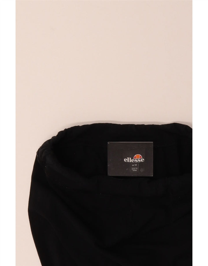ELLESSE Womens Graphic Leggings UK 14 Large  Black