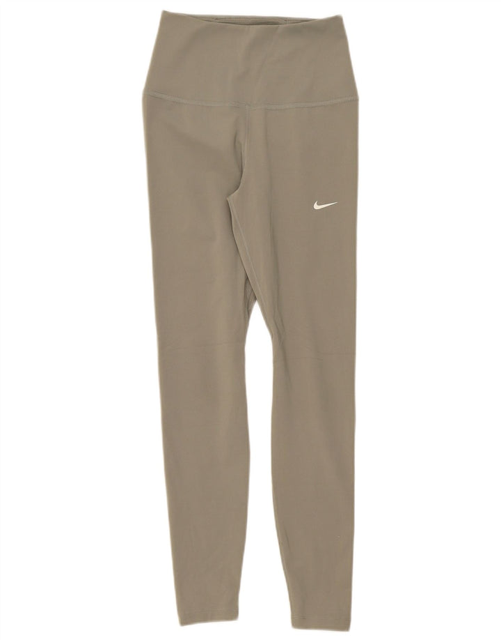 Женские леггинсы с рисунком Nike Dri Fit UK 6 XS, зеленый полиэстер