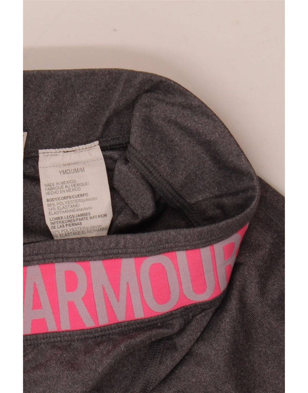 Леггинсы с рисунком для девочек 9–10 лет Under Armour, цветные блоки среднего серого цвета