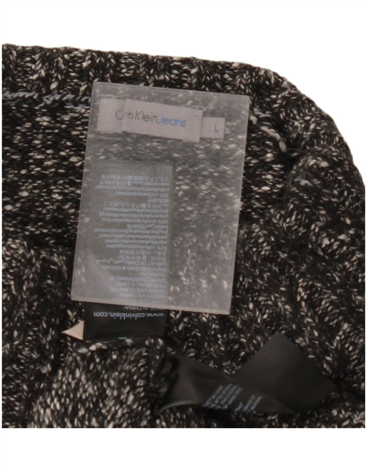 Женский джемпер с высоким воротником CALVIN KLEIN JEANS UK 16, большой черный цвет