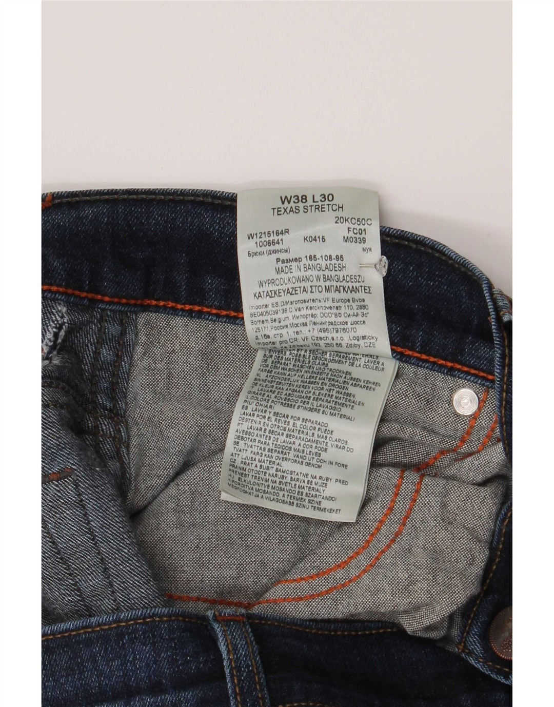 Мужские прямые джинсы Wrangler Texas Stretch W38 L30, синий хлопок