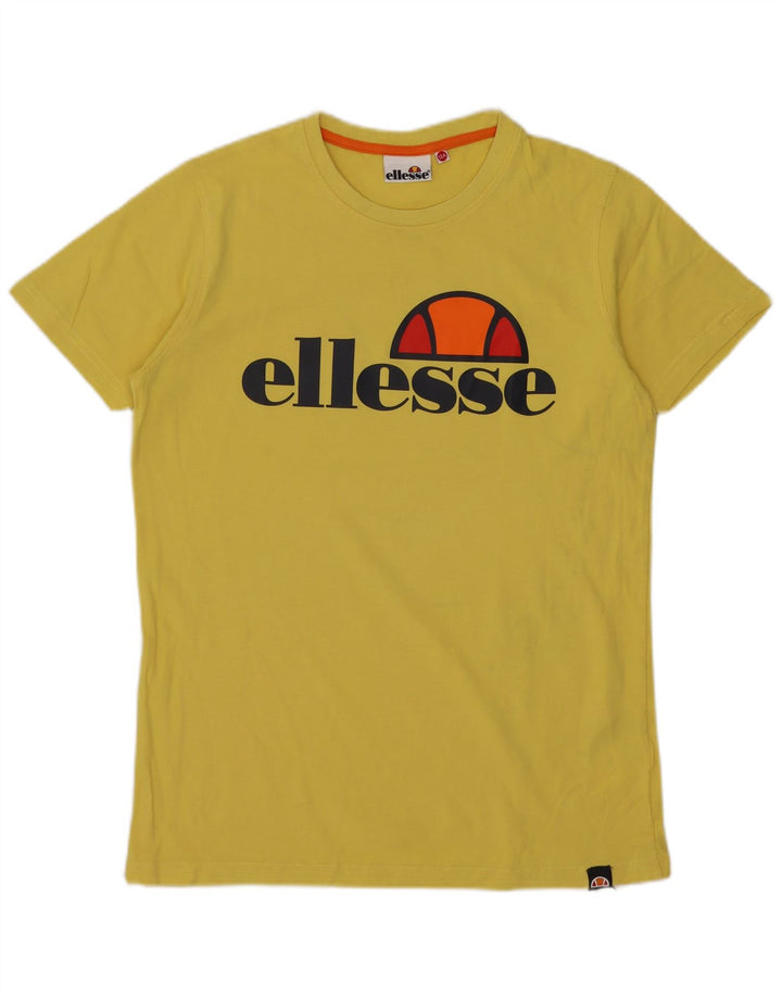 Футболка с рисунком Ellesse для мальчиков, топ 11–12 лет, желтый хлопок
