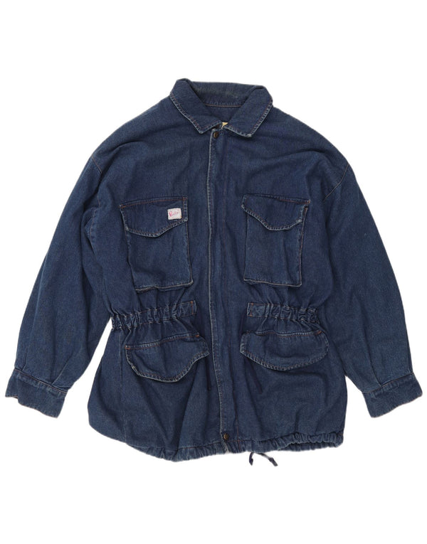 Мужская джинсовая куртка VANILIA, большая, темно-синяя, хлопок