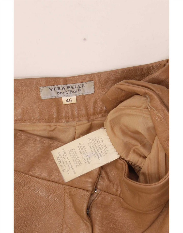 Женские кожаные брюки Conbipel Bootcut IT 46 Large W34 L32 Бежевые