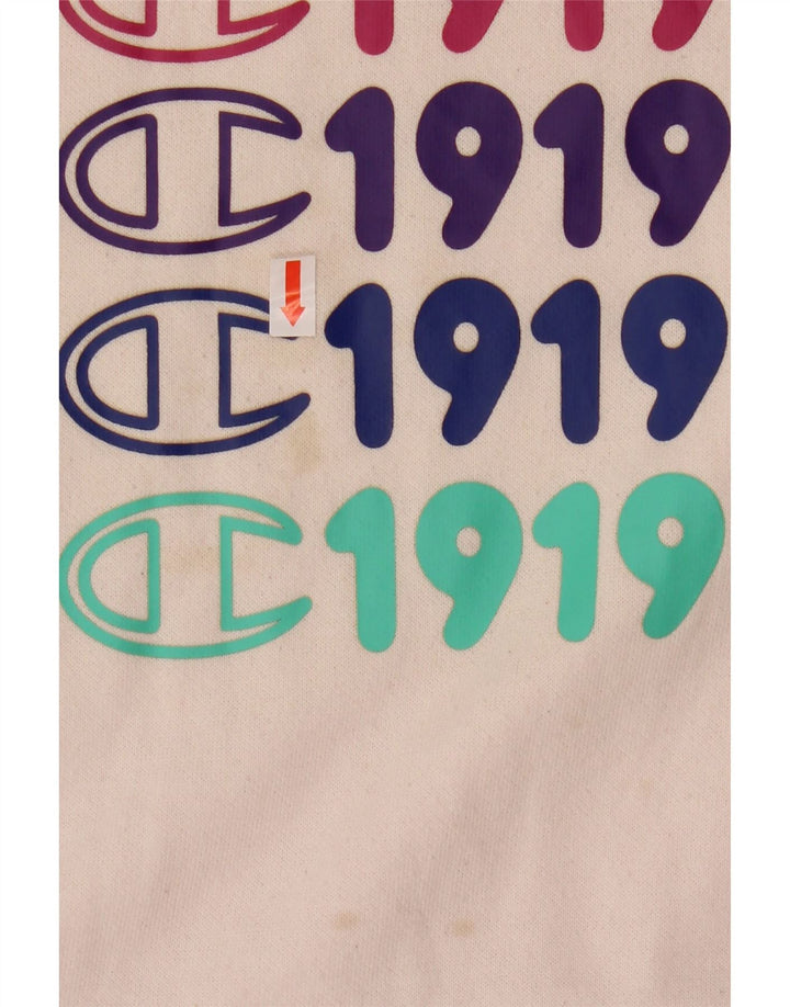 Свитшот CHAMPION для девочек, джемпер 11-12 лет, большой розовый с цветными блоками