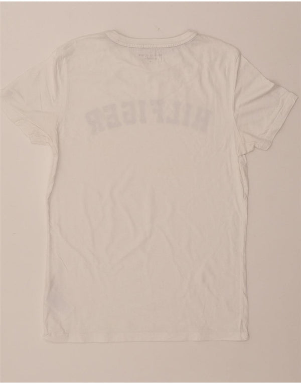 TOMMY HILFIGER Женская футболка с рисунком Top UK 14 Средний Белый Хлопок