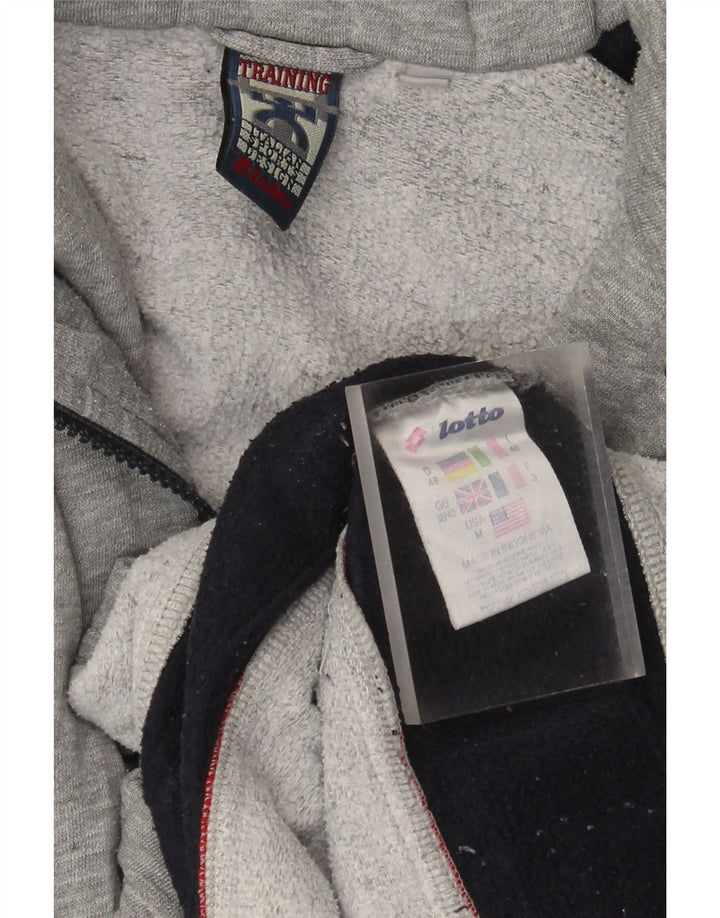 LOTTO Мужской спортивный костюм с графическим рисунком, верхняя куртка, Великобритания, 38/40, средний серый цвет с цветными блоками