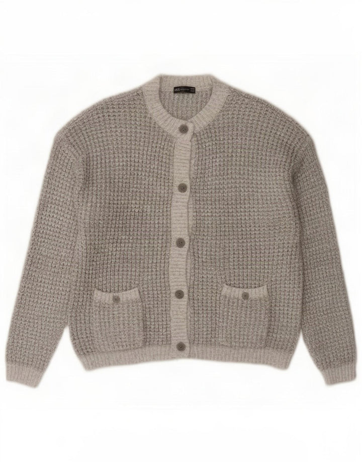 Marks & Spencer Womens Oversized Cardigan Sweater UK 16 Large Grey Flecked