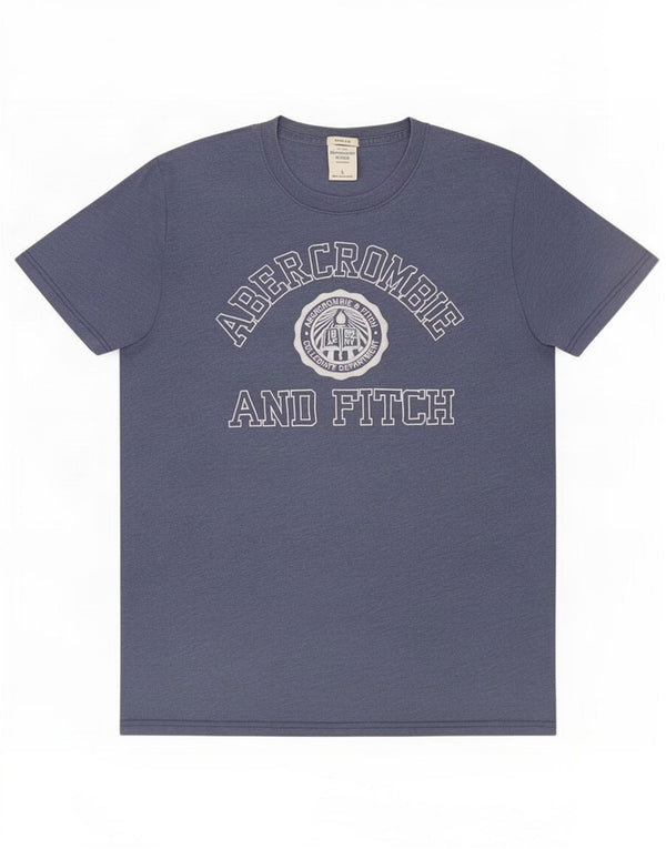 Мужская футболка с рисунком Abercrombie & Fitch, большой синий хлопок