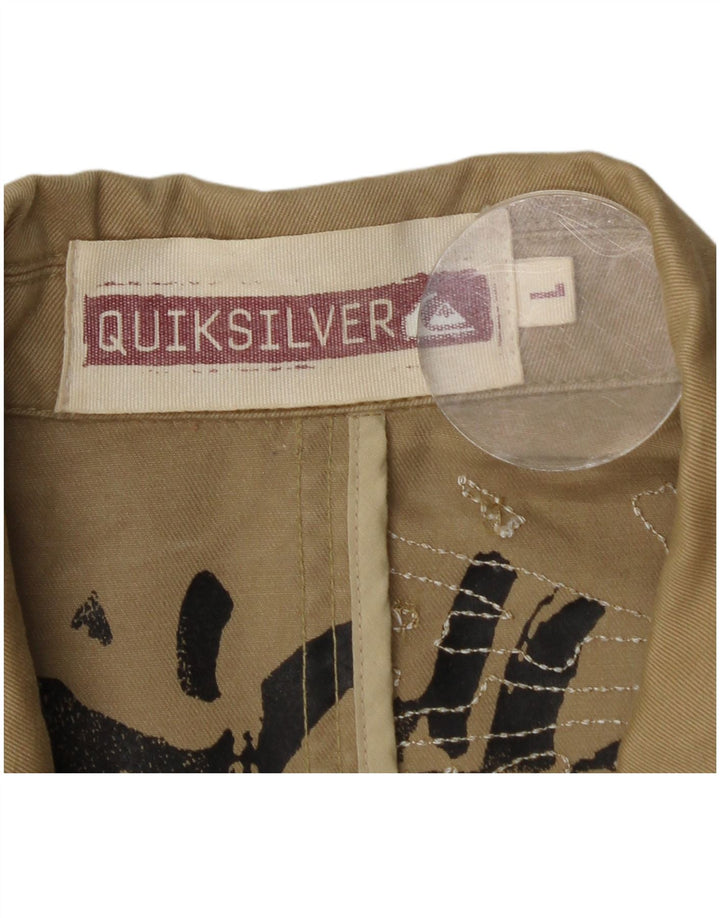 Мужская куртка Quiksilver с графическим рисунком UK 40, большая, бежевая, хлопок
