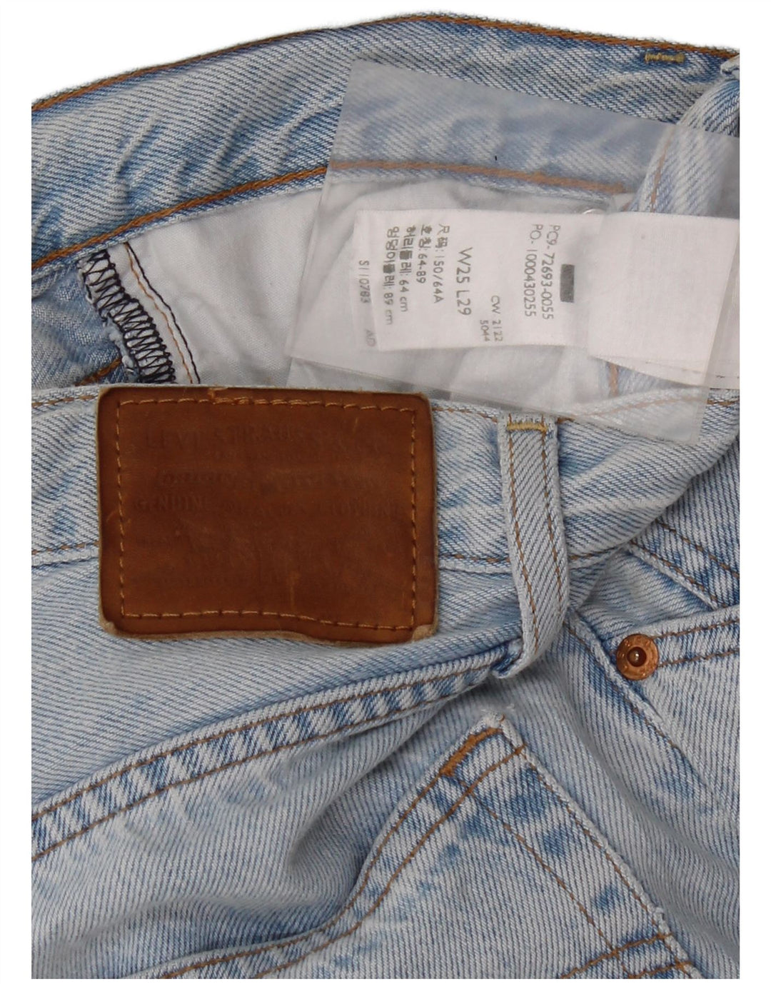 Женские прямые джинсы Levi's Ribcage W25 L29, синий хлопок