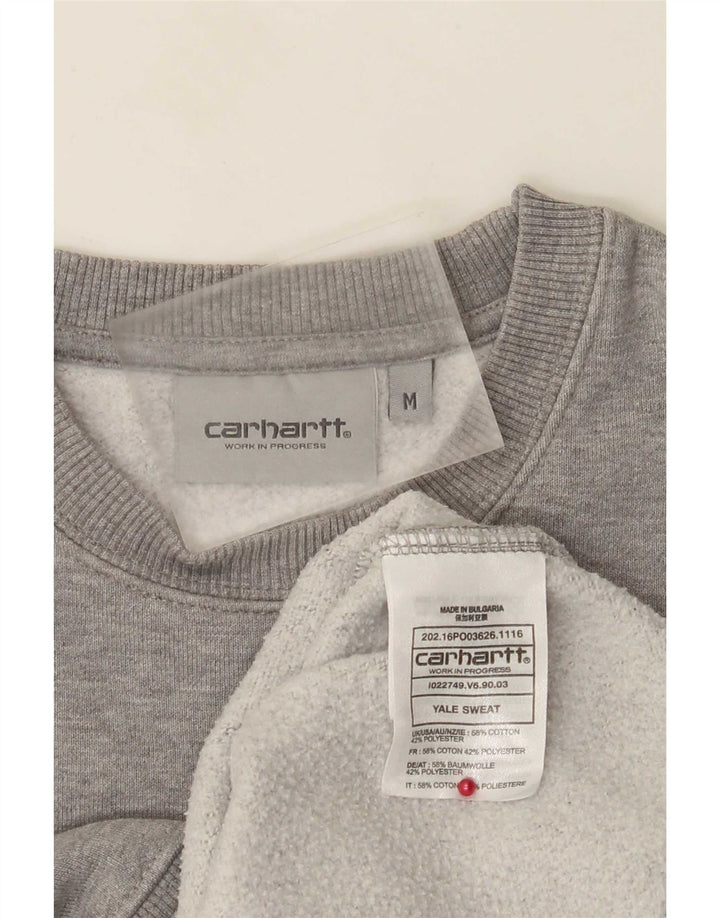 Мужской свитшот Carhartt стандартного кроя с рисунком, хлопковый джемпер среднего серого цвета