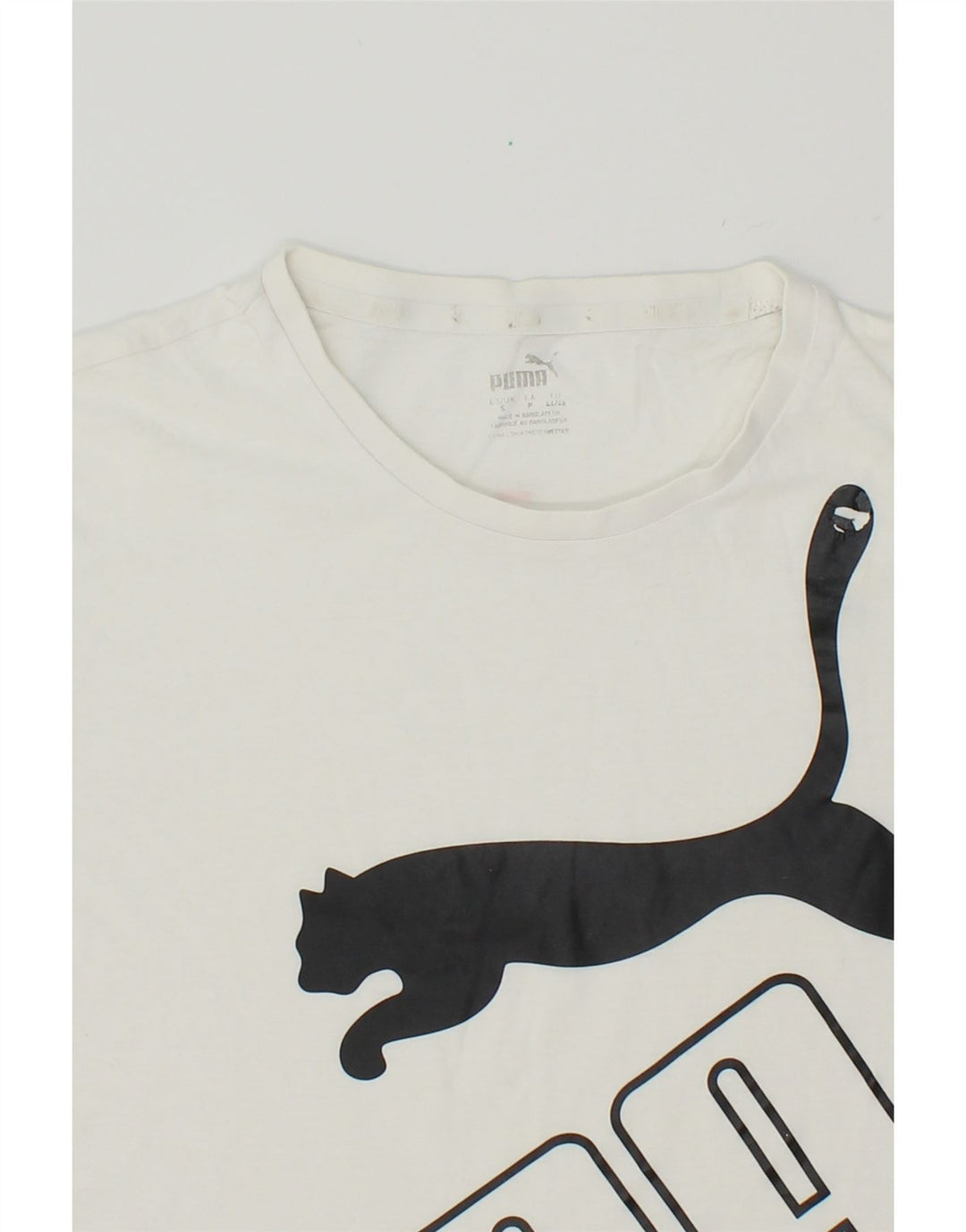 PUMA Mens Graphic T-Shirt Top Small White Cotton Vintage Puma and Second-Hand Puma from Messina Hembry 