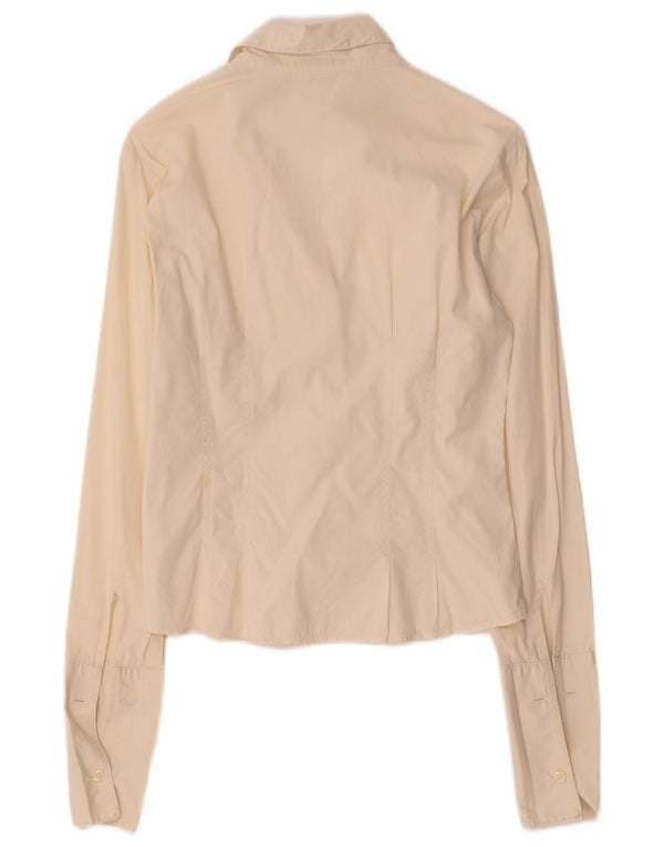 Женская деловая рубашка Benetton UK 6 XS Off White Хлопок