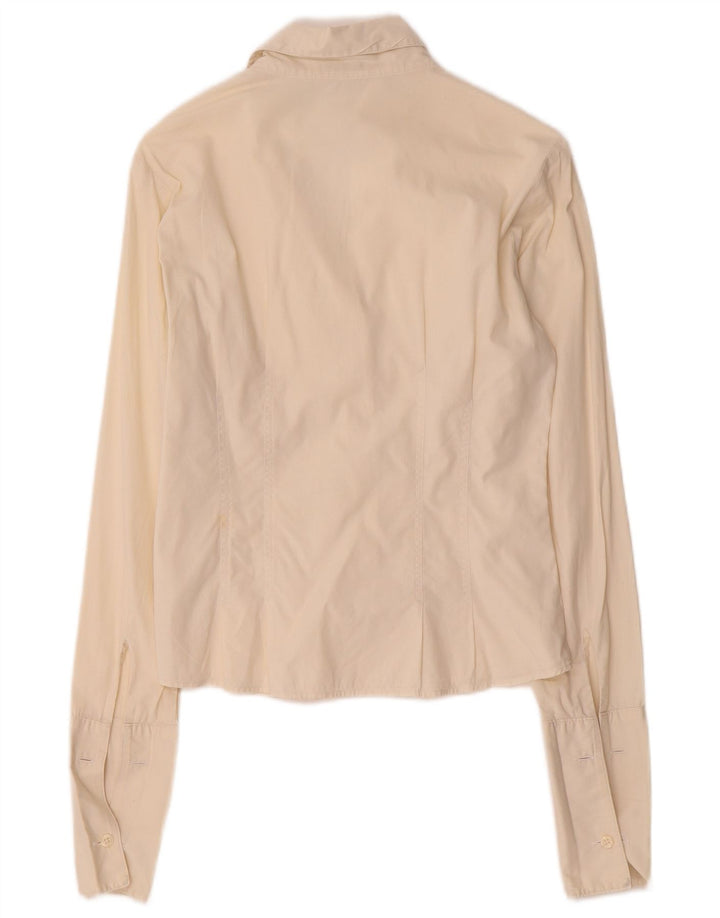 Женская деловая рубашка Benetton UK 6 XS Off White Хлопок