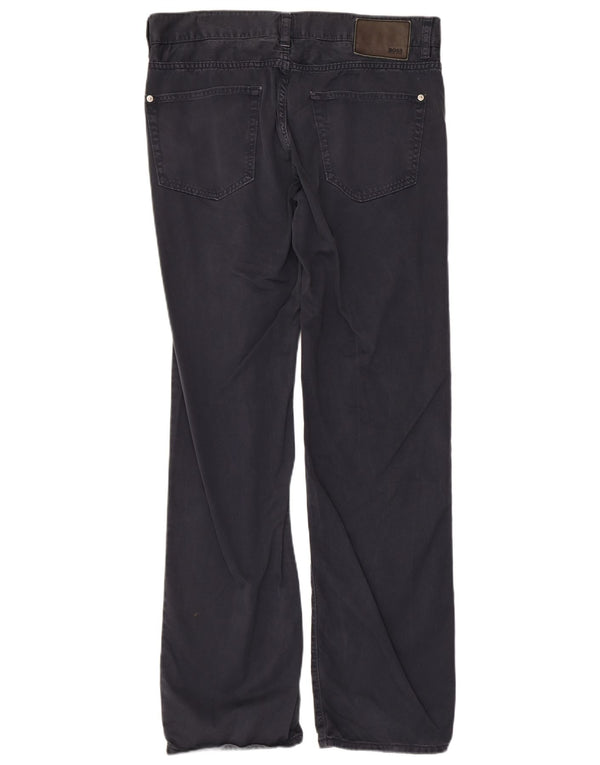 Мужские прямые повседневные брюки Hugo Boss W33 L32 темно-синие, хлопок