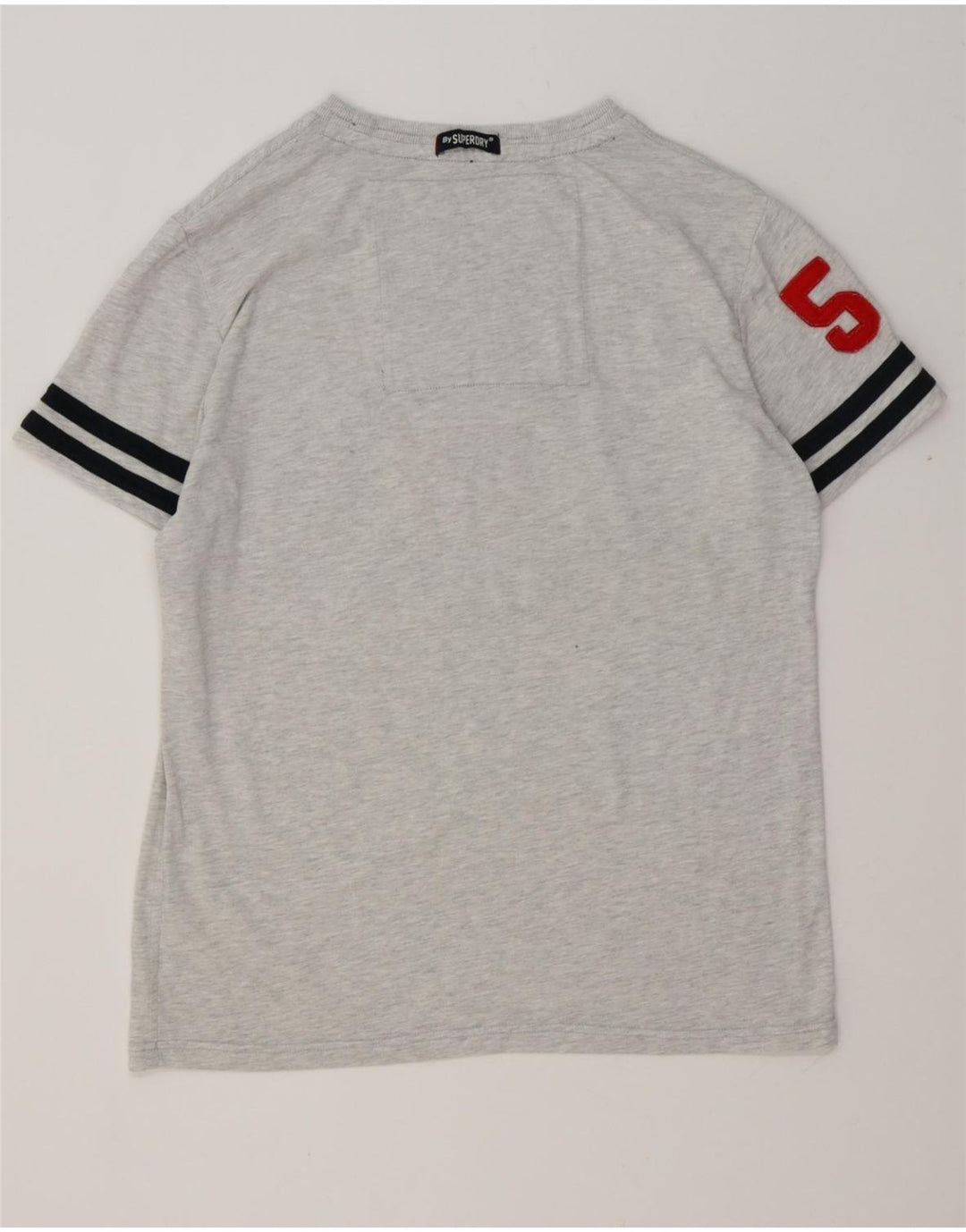 SUPERDRY Мужская футболка с рисунком, топ 2XL, серый хлопок в крапинку