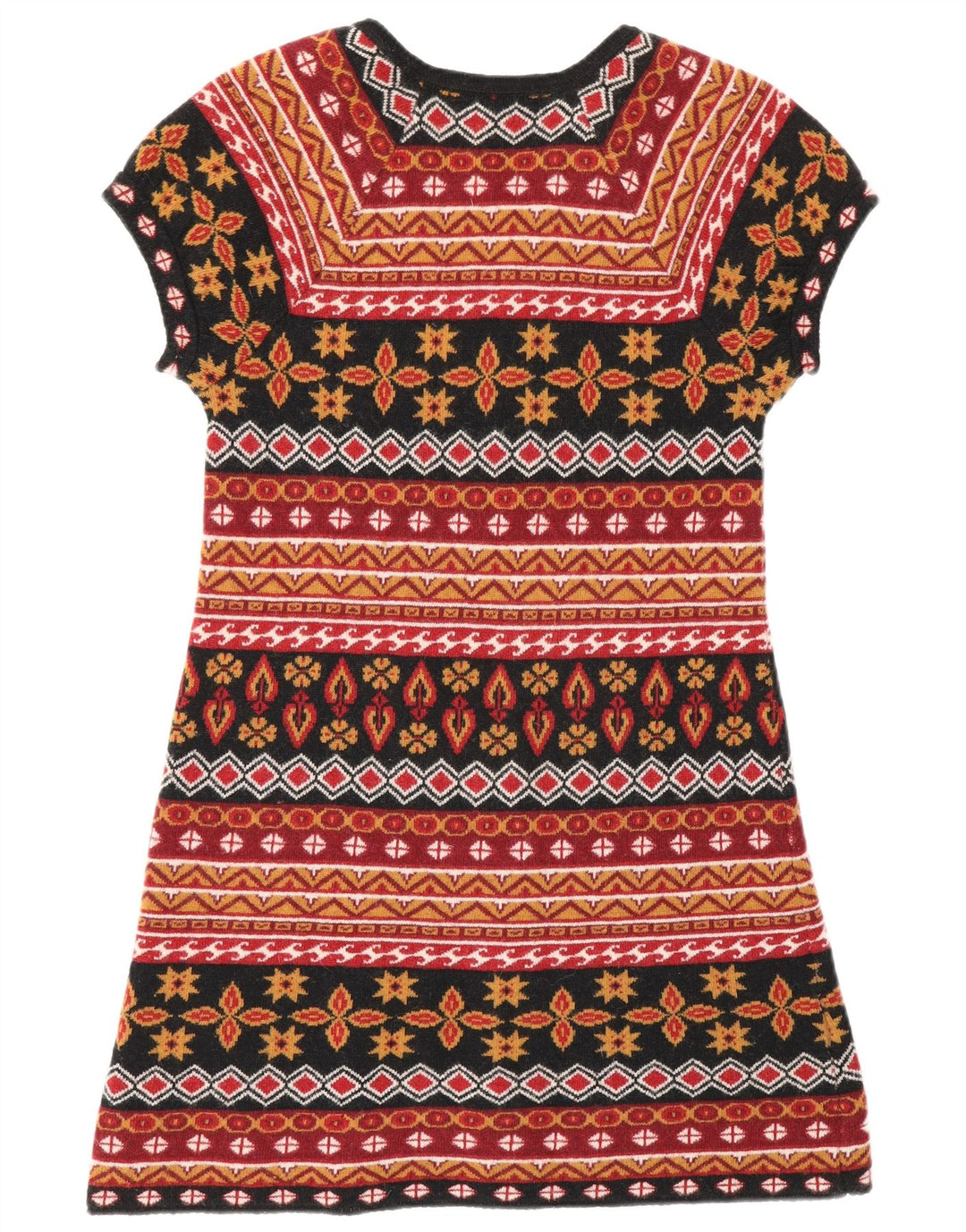 Женское платье-джемпер Zara UK 12, средний цвет, шерсть с геометрическим рисунком