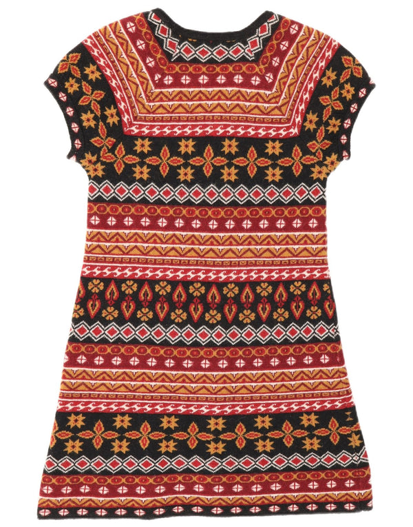 Женское платье-джемпер Zara UK 12, средний цвет, шерсть с геометрическим рисунком