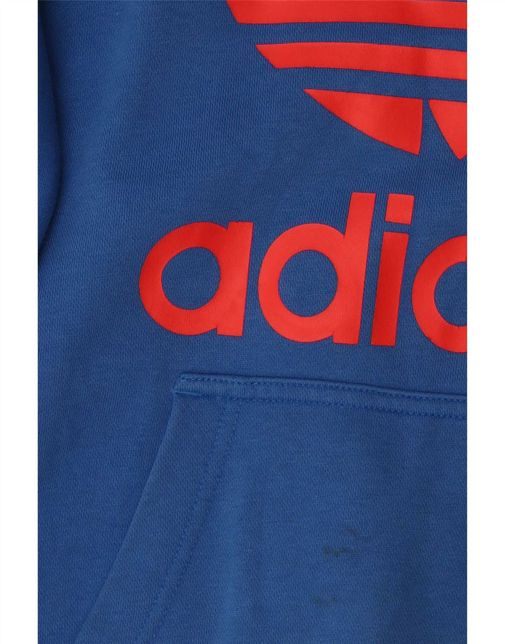 Мужской джемпер с капюшоном Adidas с рисунком, средний синий, хлопок