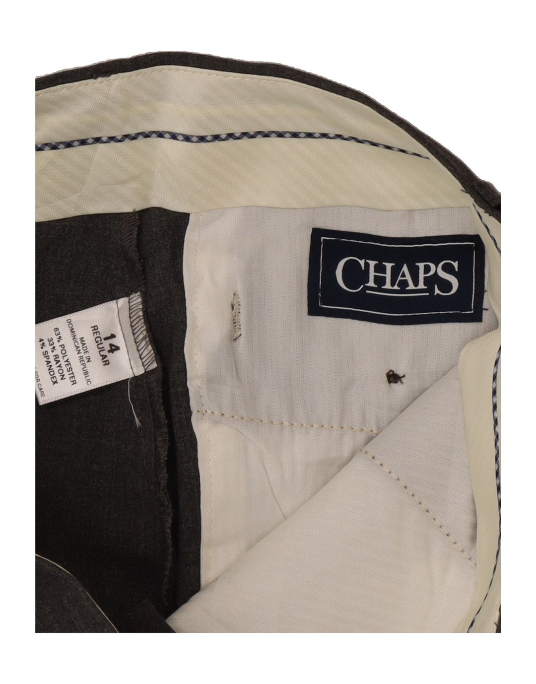 CHAPS Boys Straight Suit Trousers 13-14 Years W28 L29 Grey Polyester Vintage Chaps and Second-Hand Chaps from Messina Hembry 