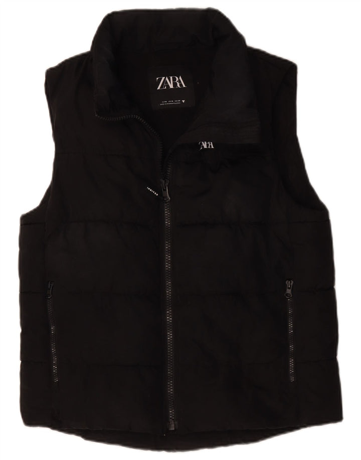 Женский утепленный жилет Zara UK 14, средний черный полиэстер