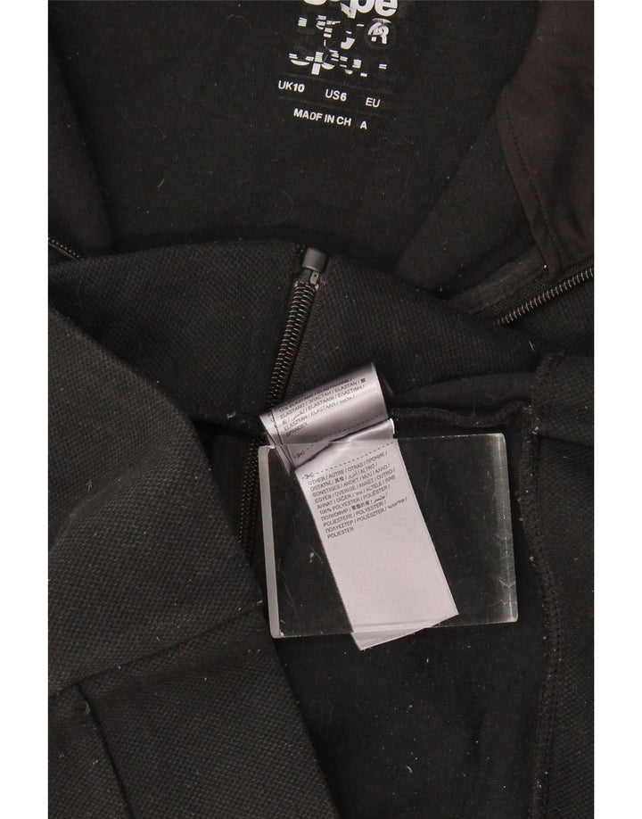 Женский свитер с капюшоном на молнии с графическим рисунком Superdry UK 10, маленький, черный, полиэстер