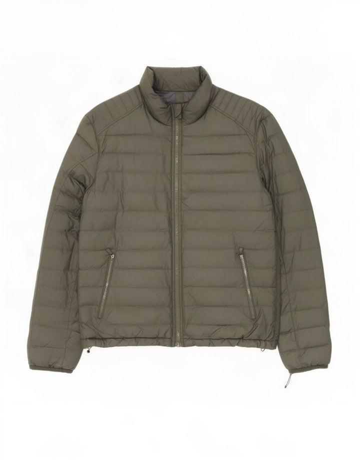 Мужская стеганая куртка Massimo Dutti UK 40, большой цвет хаки, полиэстер