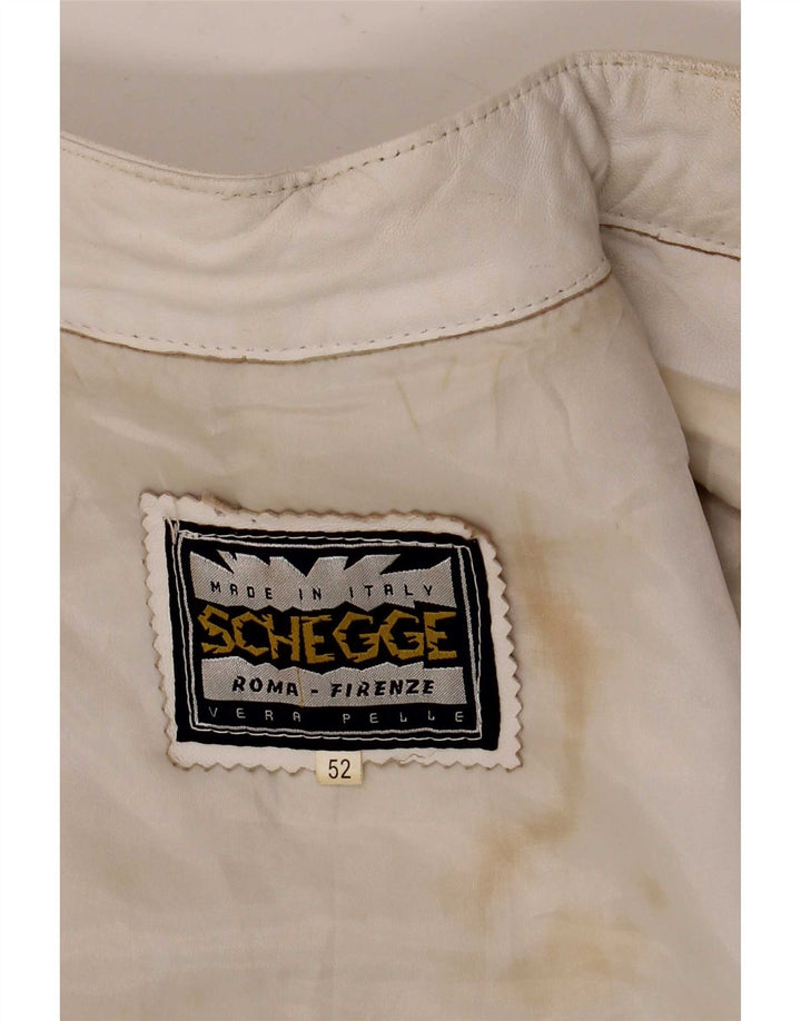 Schegge Женская кожаная куртка-гонщик IT 52 2XL Белая