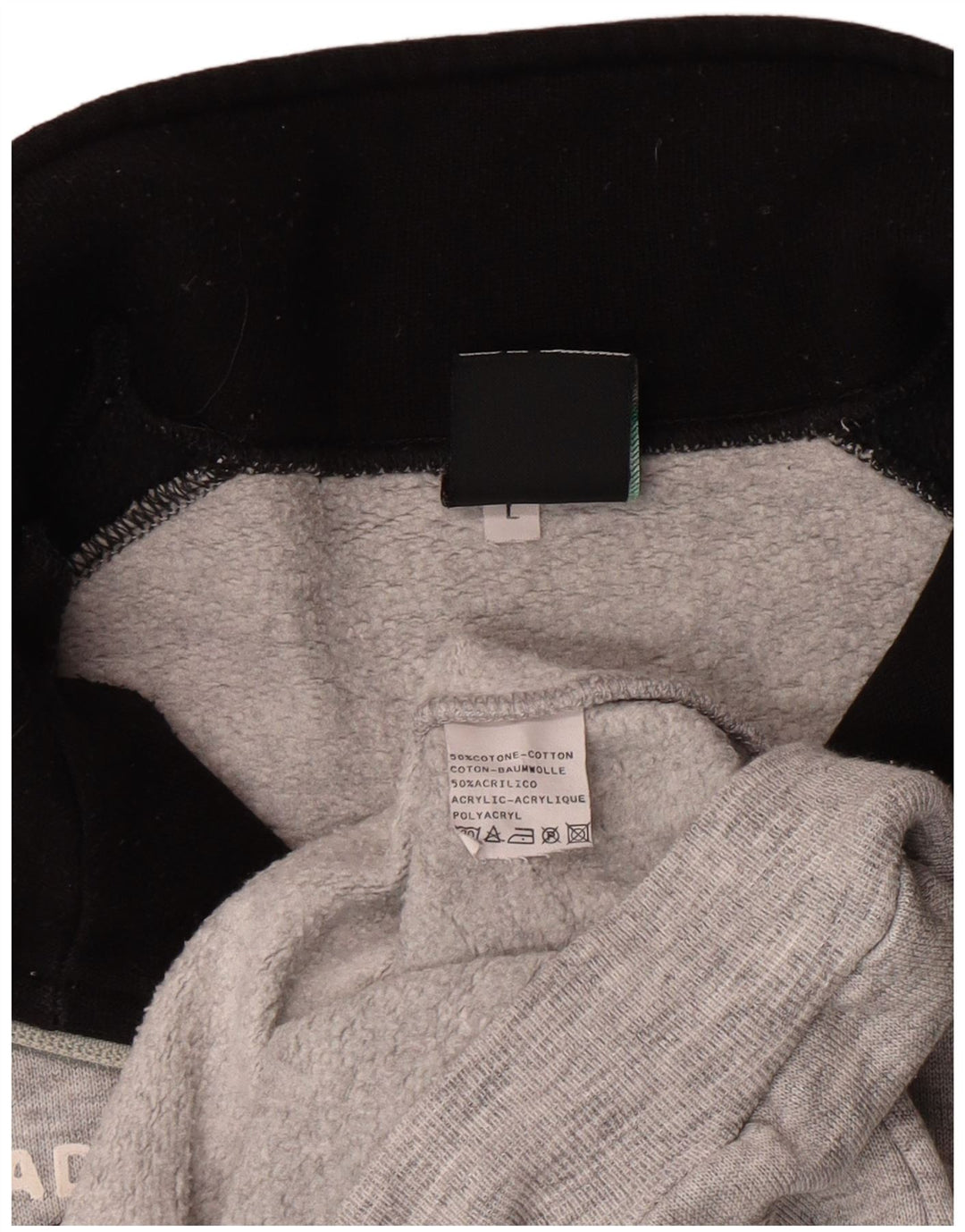 Мужской свитер Diadora с воротником на молнии, большой серый хлопковый джемпер с цветными блоками