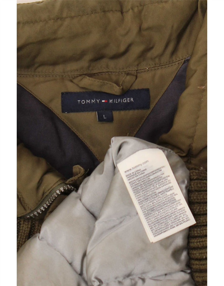 Мужская стеганая куртка Tommy Hilfiger UK 40, большой цвет хаки, нейлон