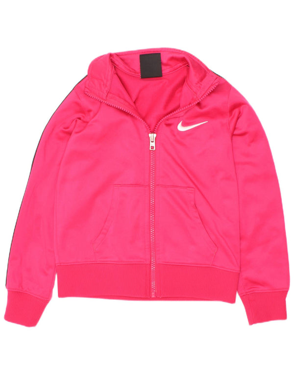 Спортивный костюм Nike для девочек, верхняя куртка, 3–4 года, XS, розовый полиэстер с цветными блоками