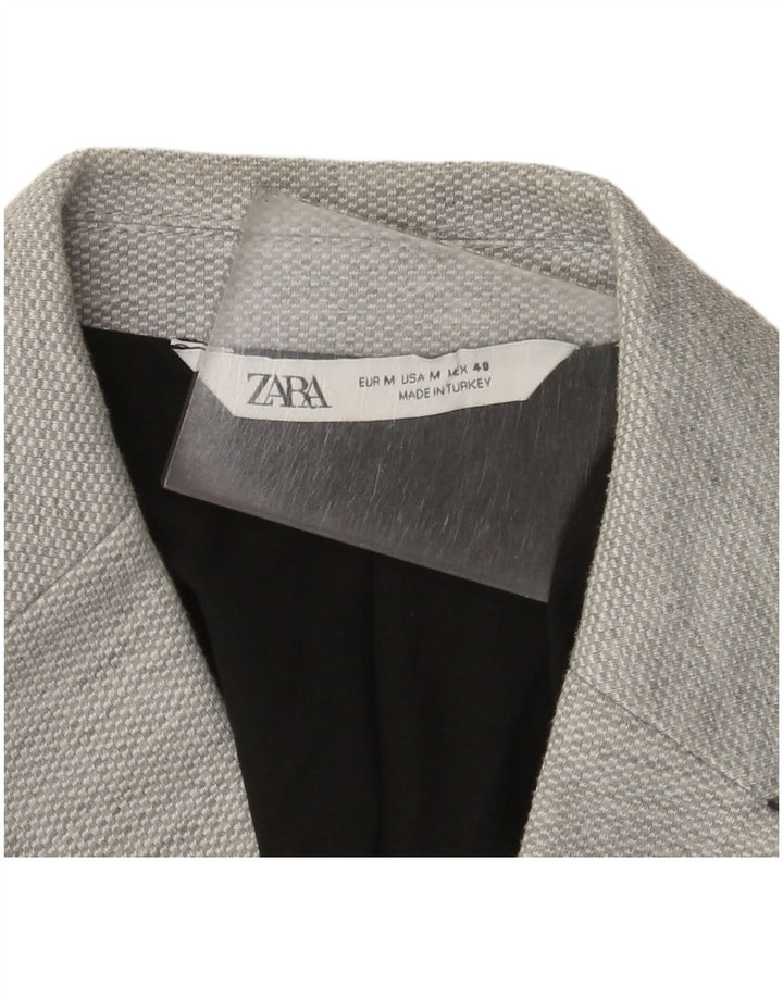Мужской пиджак на двух пуговицах Zara UK 38, средний серый