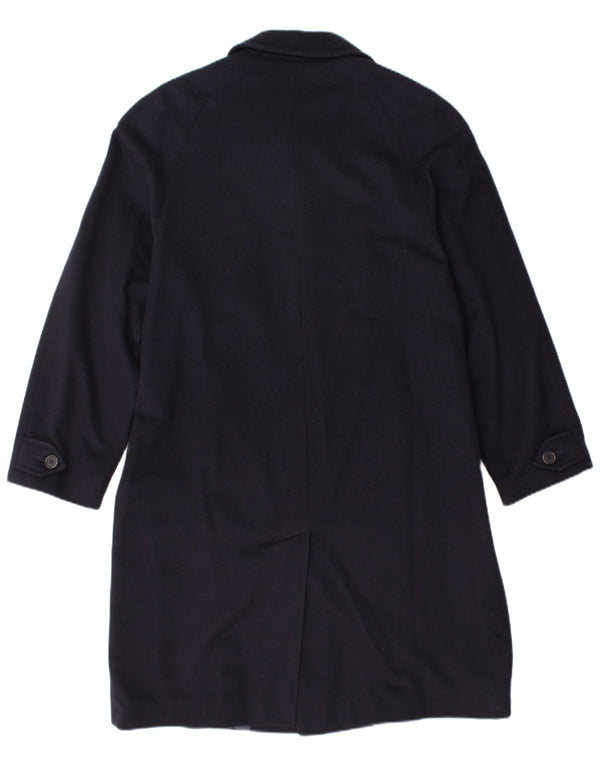 ВИНТАЖНОЕ Мужское Пальто UK 38 Среднего Темно-Синего Кашемира