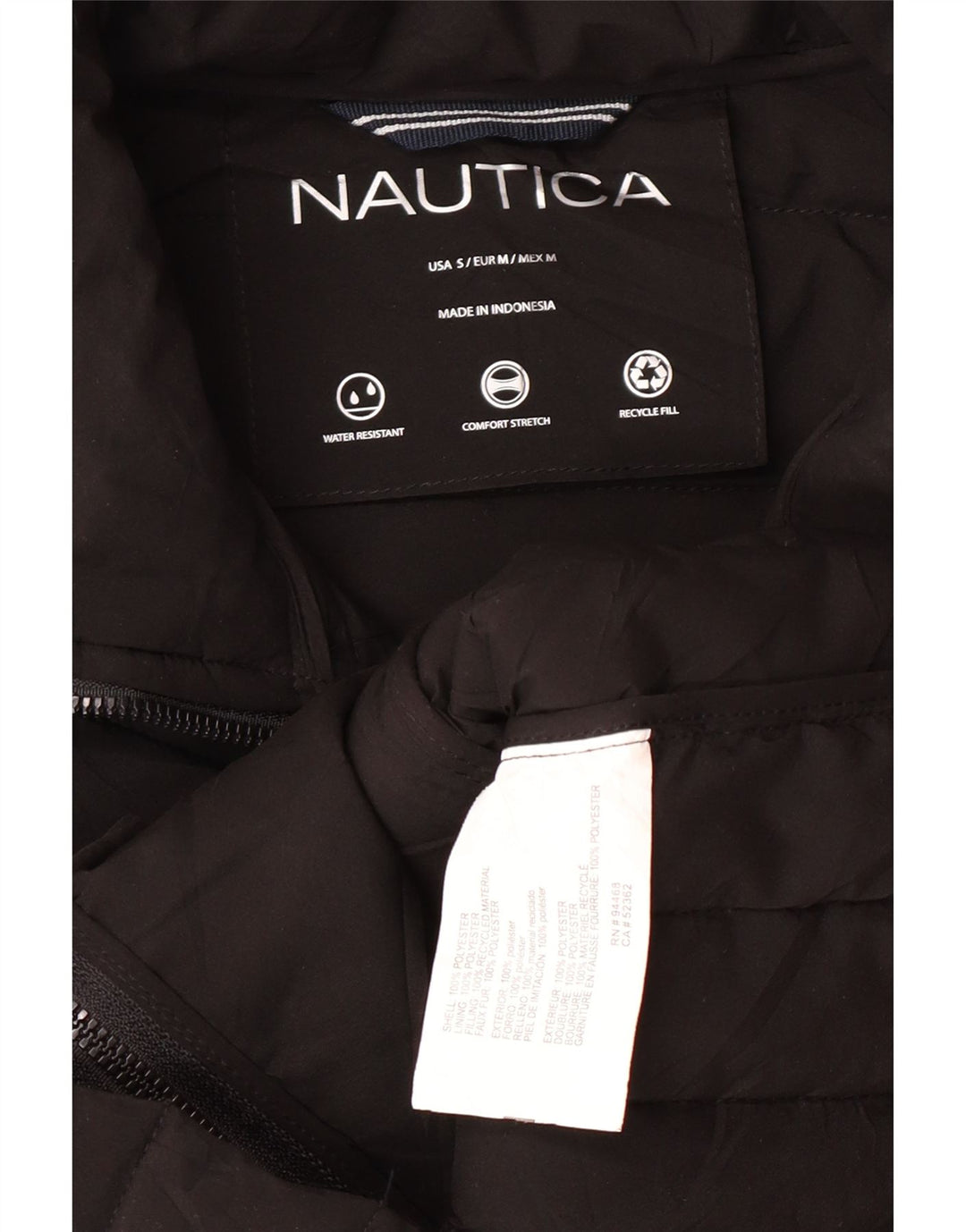 Женская стеганая куртка Nautica UK 10, маленький черный полиэстер