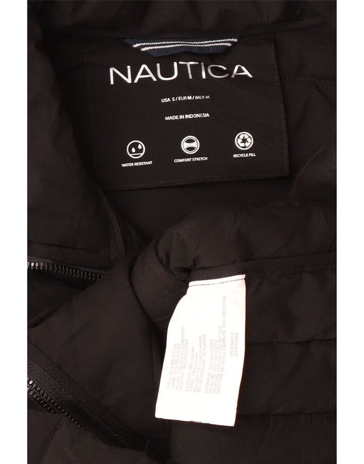 Женская стеганая куртка Nautica UK 10, маленький черный полиэстер