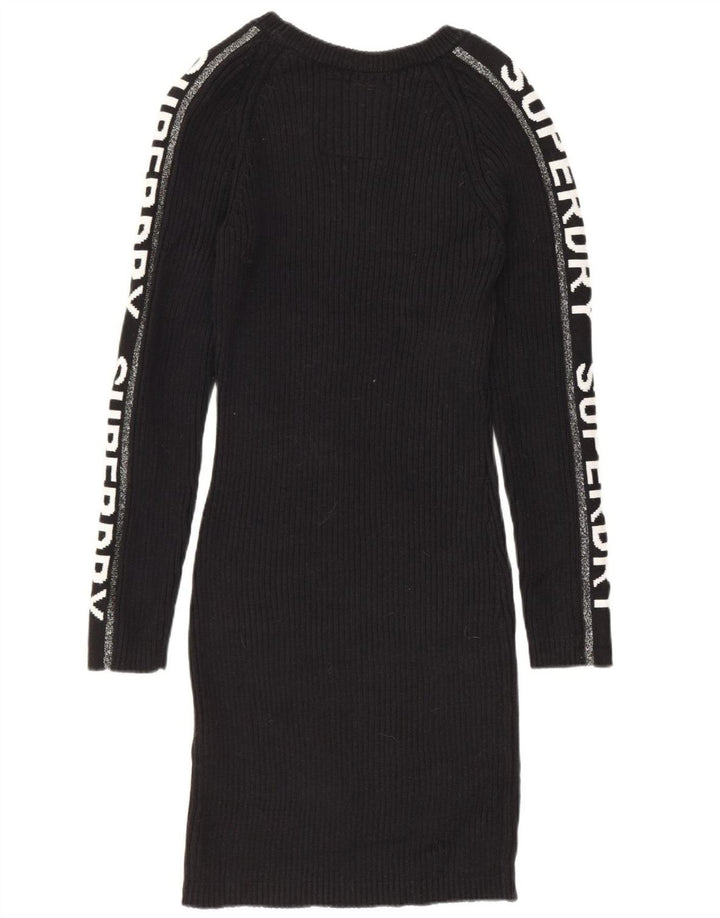 SUPERDRY Женский джемпер с рисунком UK 12, средний черный, хлопок