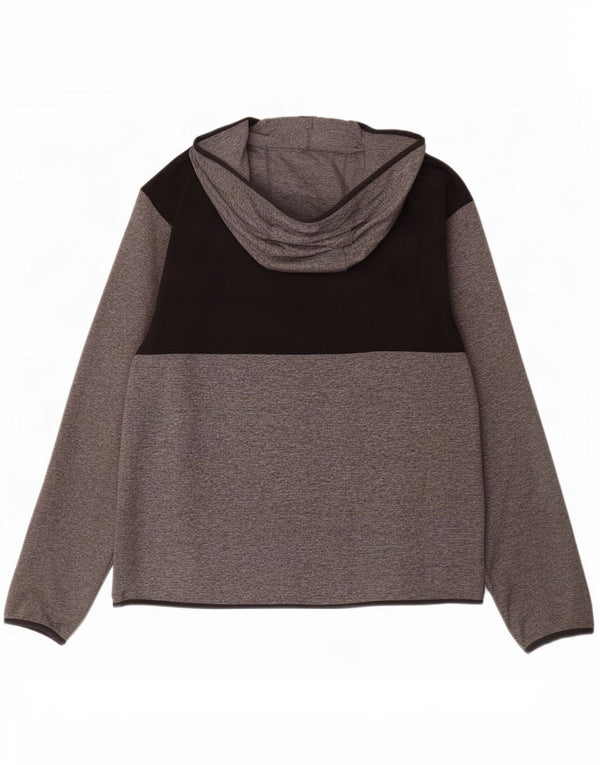 Мужской свитер с капюшоном и молнией с графическим рисунком American Eagle, 2XL, серый с цветными блоками