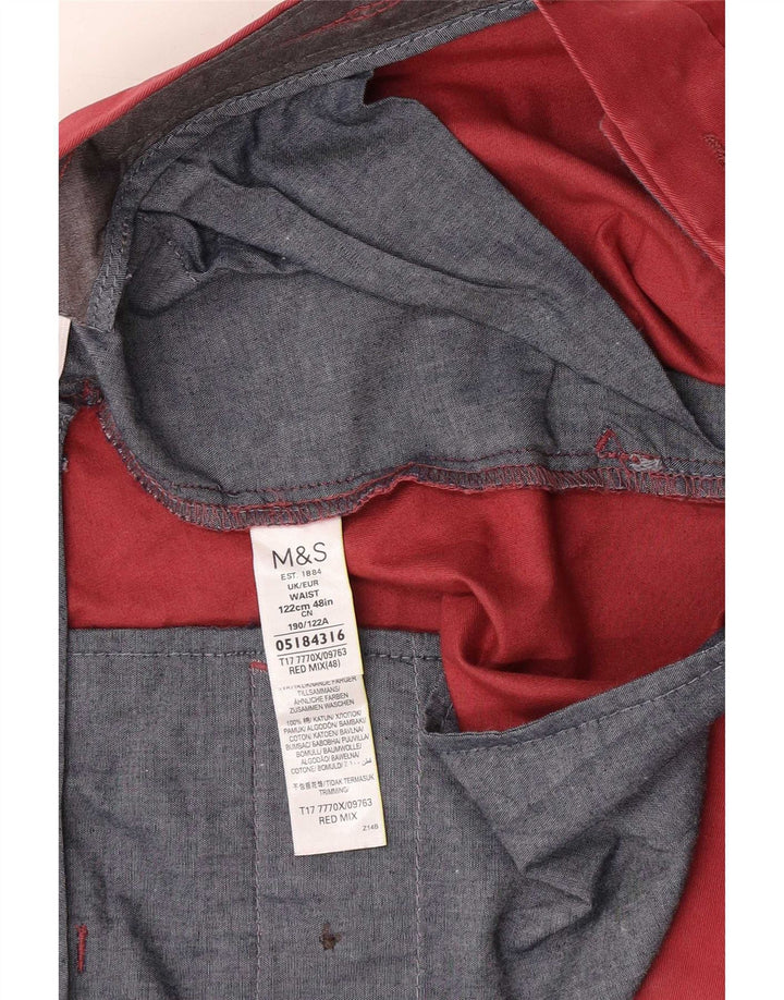 Мужские шорты чинос Marks & Spencer W48 4XL красные хлопковые