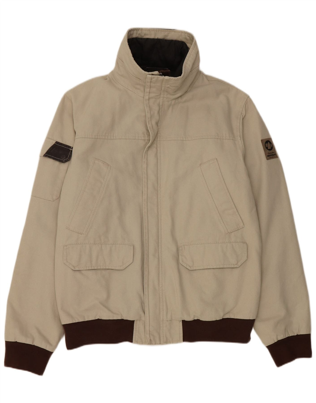 Мужская куртка-бомбер Murphy & Nye Sailmakers UK 42 XL, серый хлопок с цветными блоками