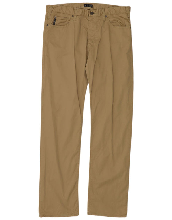 Мужские прямые повседневные брюки Armani W36 L33, цвет хаки, хлопок