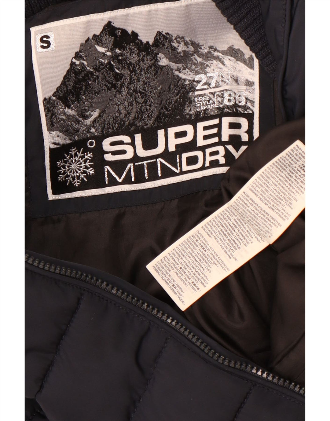 Женская стеганая куртка Superdry UK 10, маленький размер, темно-синий, полиэстер