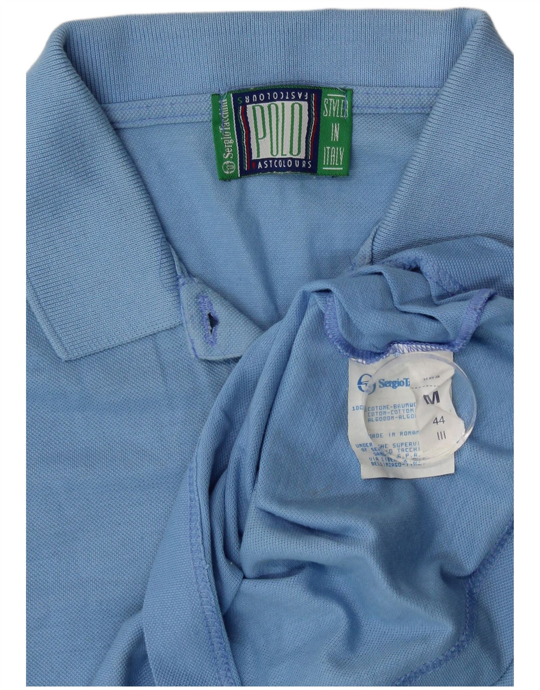 Женская рубашка поло без рукавов Sergio Tacchini UK 12, средний синий хлопок