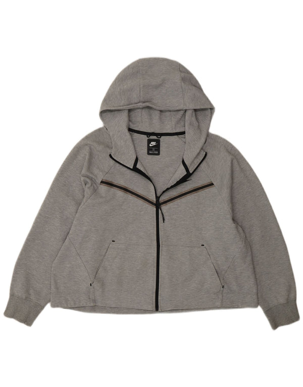 Женский свитер с капюшоном на молнии Nike UK 18 XL, серый хлопок