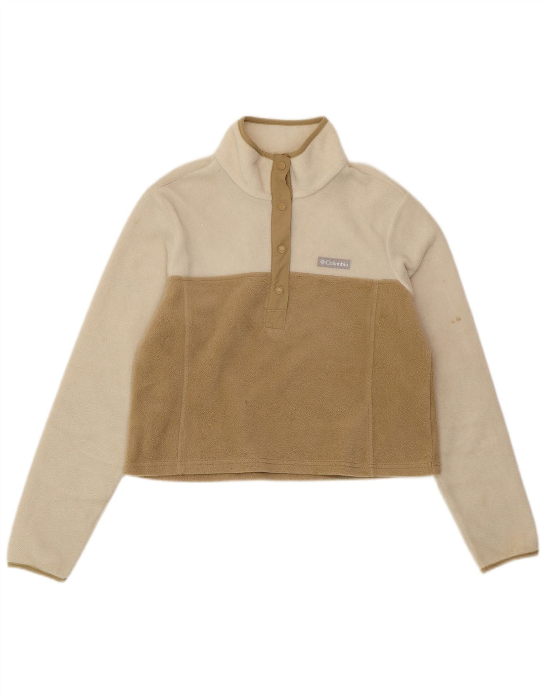 Женский укороченный флисовый джемпер COLUMBIA UK 14, средний белый цвет с цветными блоками