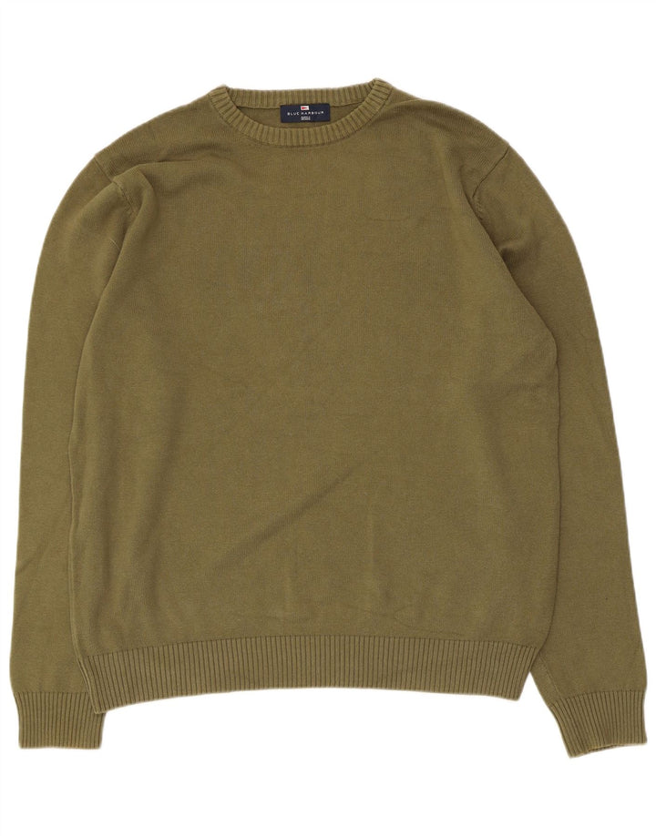 Мужской джемпер с круглым вырезом Marks & Spencer Blue Harbour, средний хаки