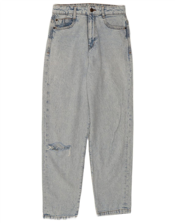 Женские потертые джинсы с высокой талией Zara EU 36 XS W26 L27, синий хлопок