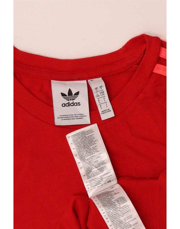 Adidas Мужская футболка из хлопка большого размера красного цвета