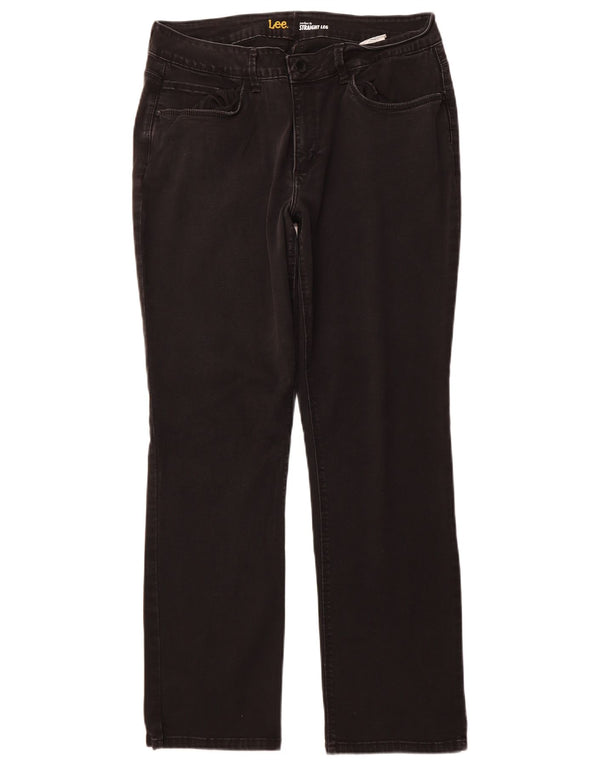 LEE Womens Perfect Fit Straight Casual Trousers US 14 XL W32 L29  Black