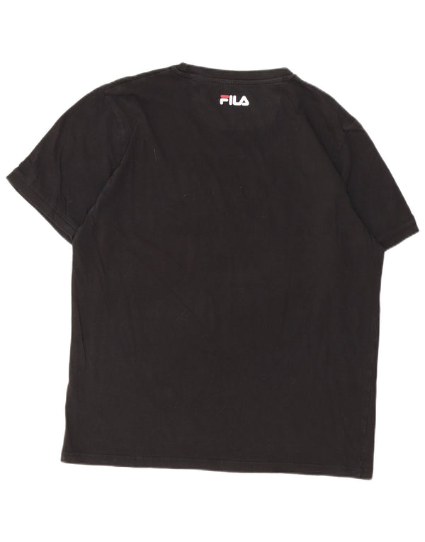 FILA Mens Graphic T-Shirt Top XL Black